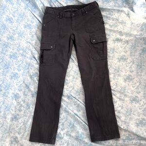 EUC Duluth Firehose Canvas Cargo Pants Women's 14x33 Rugged Workwear Dark Grey
